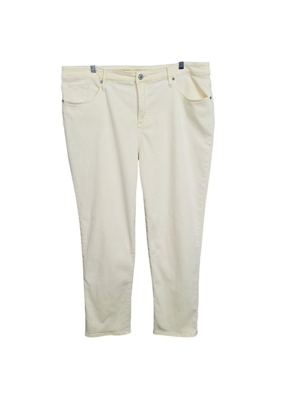 Chicos Size 16 Pants So Slimming Girlfriend Slim Leg Ankle Comfort Casual Yellow - Picture 1 of 9
